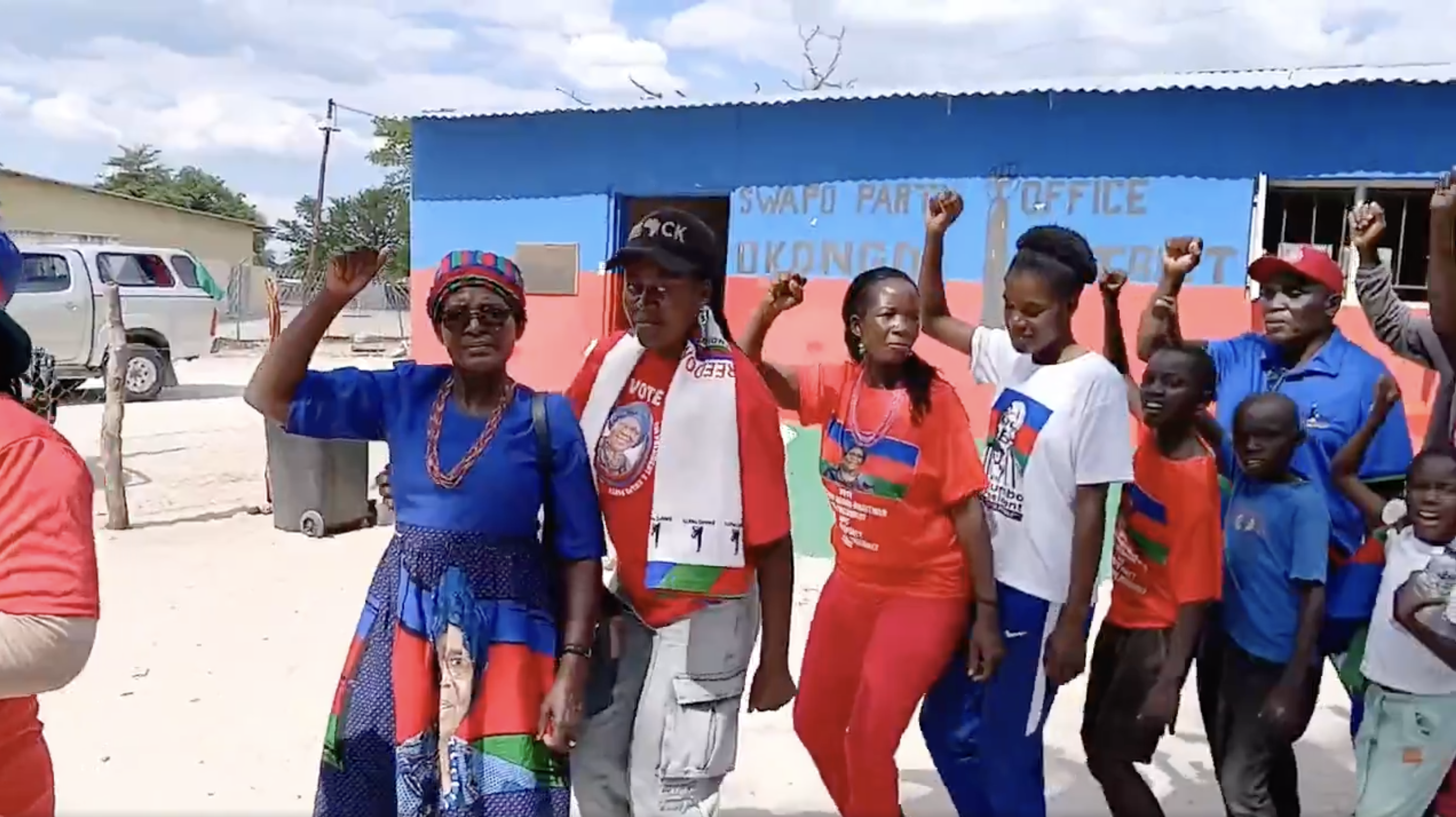 CELEBRATION TIME ... Swapo members and supporters at the Ohangwena region's Okongo district on Wednesday celebrated the election of vice president Netumbo Nandi-Ndaitwah.